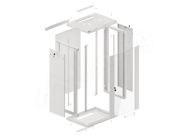 Lanberg WF01-6422-10S Armario rack 22U Bastidor de pared Gris