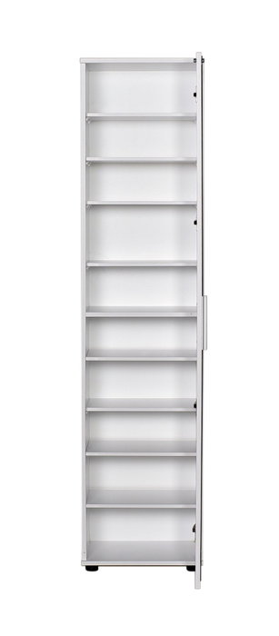 Hanah Home SHC-510-BB-1 Zapatero Blanco con Espejo y Múltiples Estantes, 45x187x36 cm