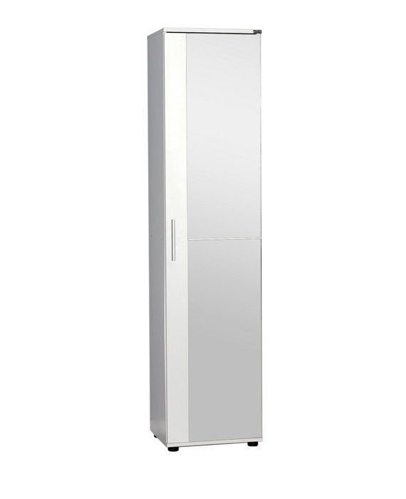 Hanah Home SHC-510-BB-1 Zapatero Blanco con Espejo y Múltiples Estantes, 45x187x36 cm