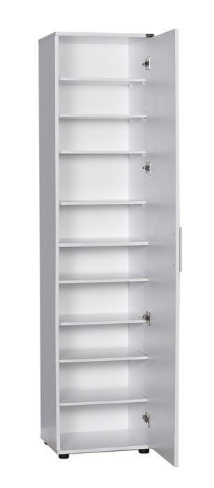 Hanah Home SHC-510-BB-1 Zapatero Blanco con Espejo y Múltiples Estantes, 45x187x36 cm