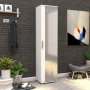 Hanah Home SHC-510-BB-1 Zapatero Blanco con Espejo y Múltiples Estantes, 45x187x36 cm