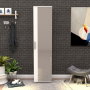 Hanah Home SHC-510-BB-1 Zapatero Blanco con Espejo y Múltiples Estantes, 45x187x36 cm