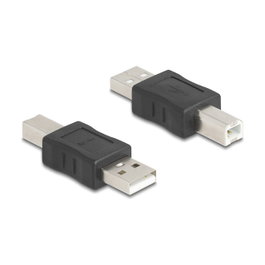 DeLOCK Adaptador USB 2.0 de USB Type-A macho a USB Type-B macho, Negro