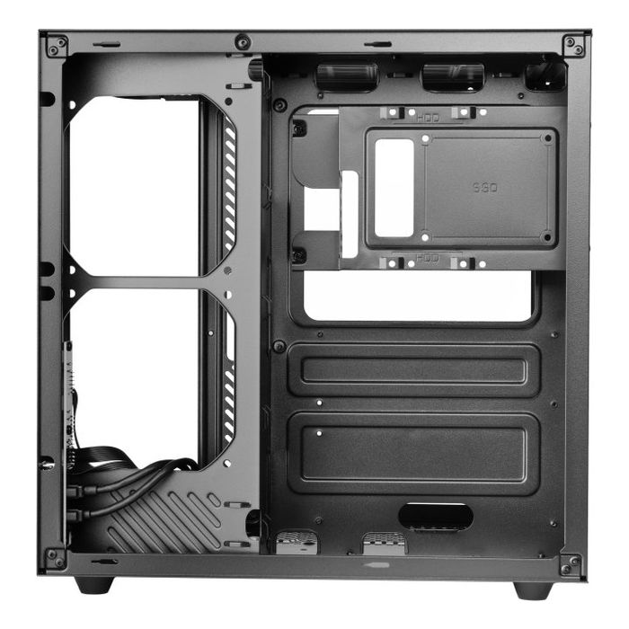 Mars Gaming MCCURV Caja Ordenador ATX Semitorre Gaming con Cristal Templado Curvo y 4 Ventiladores FRGB, Negro - Compatible ATX/Micro-ATX/Mini-ITX