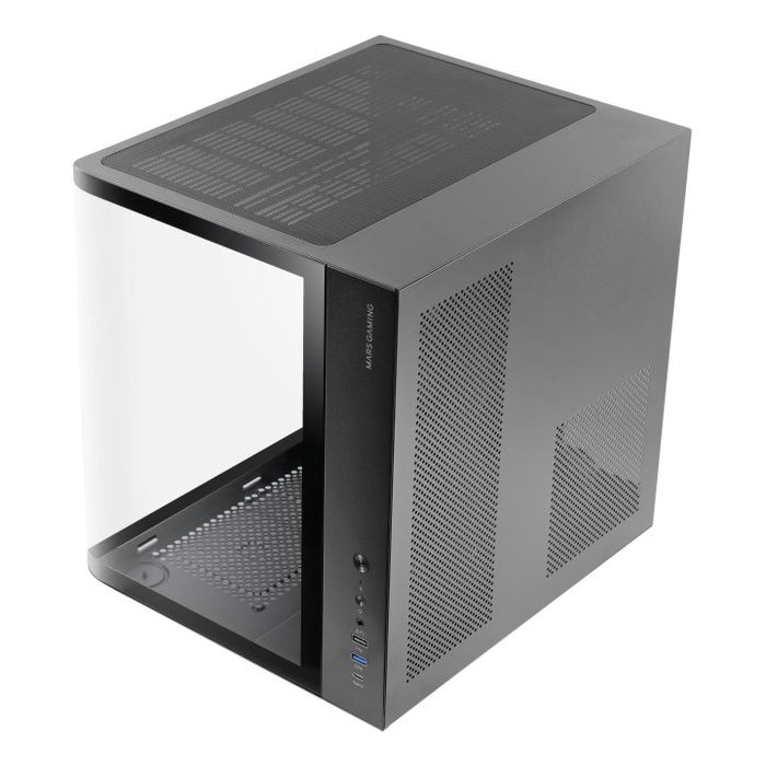 Mars Gaming MCCURV Caja Ordenador ATX Semitorre Gaming con Cristal Templado Curvo y 4 Ventiladores FRGB, Negro - Compatible ATX/Micro-ATX/Mini-ITX