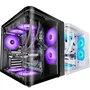 Mars Gaming Caja Gaming Semitorre ATX MC-CURV con Cristal Templado Curvo, Doble Cámara, USB-C, Compatible con Refrigeración Líquida 240mm y Fuente ATX