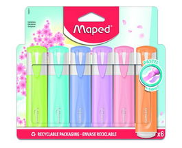 Marcador Fluor Maped Classic Pastel Estuche De 6