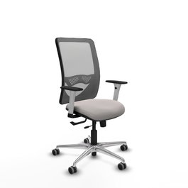 PIQUERAS Y CRESPO Silla de oficina Zulema con mecanismo Sincro/Traslack, Blanco y Gris