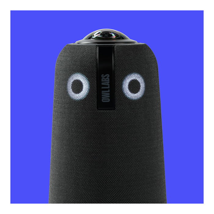 Owl Labs Meeting Owl 4+ - Cámara de videoconferencia inteligente 360° 4K, micrófono y altavoz, enfoque automático, certificada para Teams, color carbón