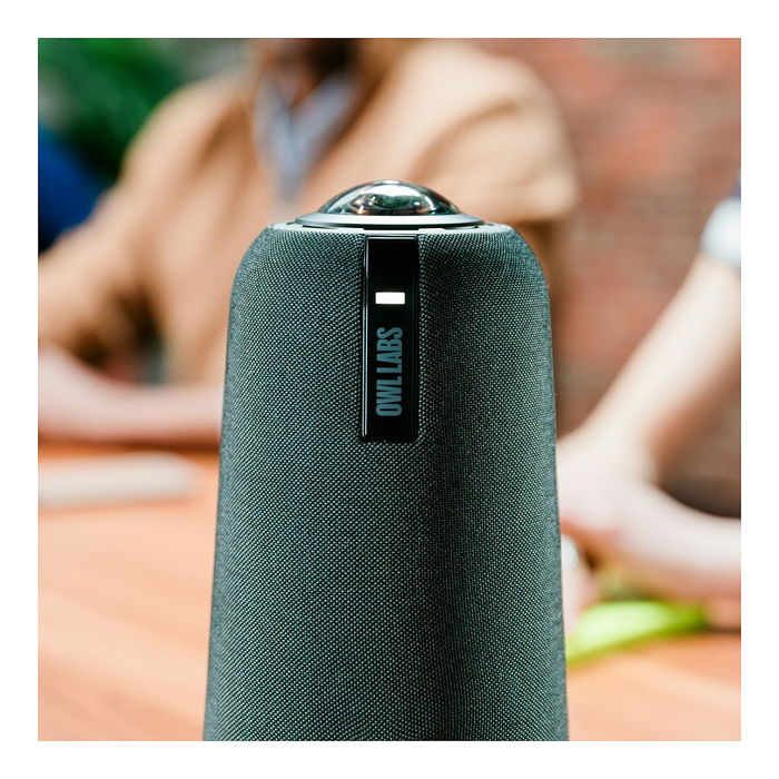 Owl Labs Meeting Owl 4+ - Cámara de videoconferencia inteligente 360° 4K, micrófono y altavoz, enfoque automático, certificada para Teams, color carbón