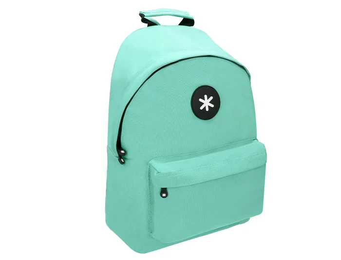 Antartik Mochila Verde Menta con Asas Acolchadas, Bolsillo para Portátil y Bolsillo Antirrobo, 310x160x410 mm