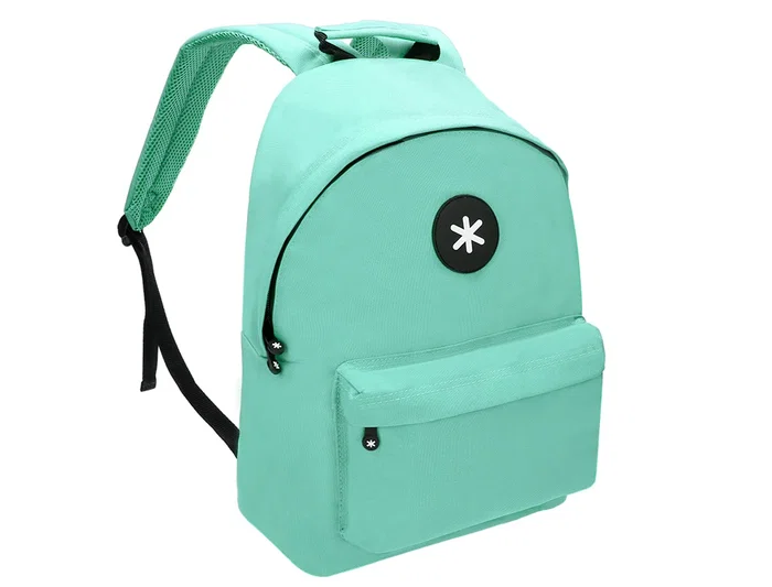 Antartik Mochila Verde Menta con Asas Acolchadas, Bolsillo para Portátil y Bolsillo Antirrobo, 310x160x410 mm