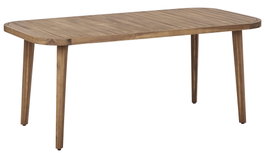 DKD Home Decor Mesa de Comedor de Teca Redondeada Natural