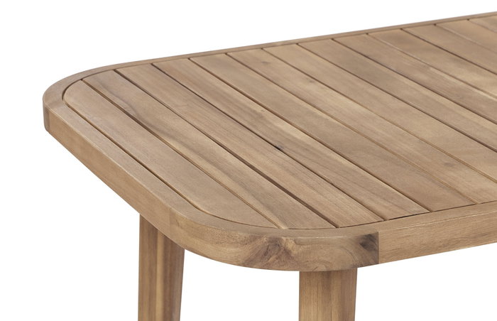 DKD Home Decor Mesa de Comedor de Teca Redondeada Natural