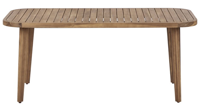 DKD Home Decor Mesa de Comedor de Teca Redondeada Natural