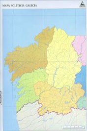 CUMIO Paquete de 50 mapas mudos políticos de Galicia