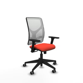 PIQUERAS Y CRESPO Silla de oficina Motilla con mecanismo Sincro, Tela Naranja oscuro y Malla Blanco