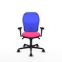 PIQUERAS Y CRESPO Silla de oficina Jorquera con mecanismo Sincro, rosa y azul