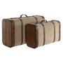 DKD Home Decor Baul Alpino Marron Beige 37 x 24 x 60 cm Set de 2