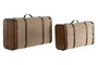 DKD Home Decor Baul Alpino Marron Beige 37 x 24 x 60 cm Set de 2