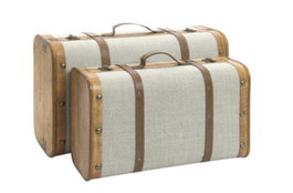 DKD Home Decor Baul Alpino Marron Beige 37 x 24 x 60 cm Set de 2