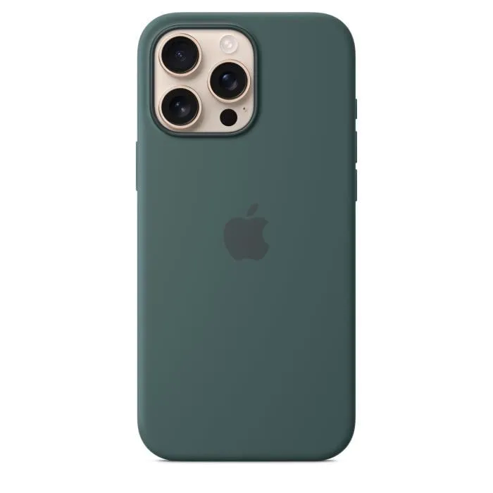 Apple Funda de Silicona con MagSafe para iPhone 16 Pro Max - Verde Lago Apple Funda de Silicona con MagSafe para iPhone 16 Pro Max - Verde Lago