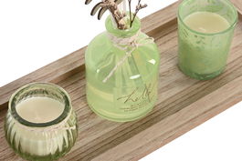 DKD Home Decor Ambientador Mikado Shabby Verde Rosa 6 x 9 x 6 cm Set de 3 (6 Unidades)