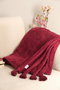 L'essentiel linge de maison Manta Doble 160x200 cm Rojo Claret 100% Poliéster Confortable y Suave
