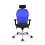 PIQUERAS Y CRESPO Silla de oficina Jorquera con mecanismo Sincro, Negro y Azul