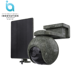 EZVIZ CS-EB8/SP-R200-CF Cámara de Seguridad Exterior 4K Rotativa, Camuflaje, Batería Recargable por Panel Solar, Conexión Wi-Fi y 4G