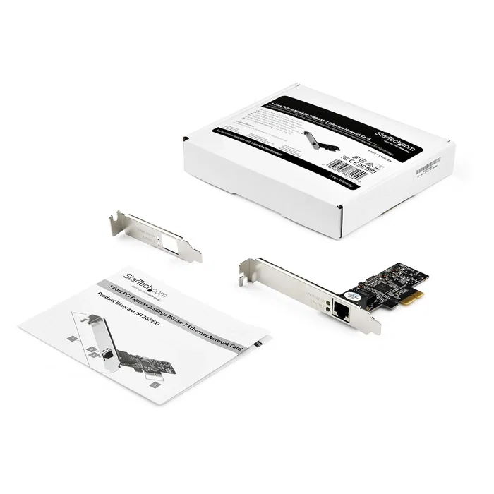 StarTech.com Tarjeta de Red Interna PCIe Gigabit Ethernet 2.5GbE 2500 Mbit/s 1 Puerto RJ-45 Chipset Realtek RTL8125 para PC - ST2GPEX - Compatible con Windows y Linux