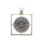DKD Home Decor Reloj de Pared de Hierro y Cristal en Acabado Envejecido Negro y Dorado