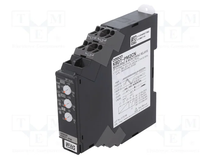 OMRON K8DT-PM2CN Relé de monitorización de tensión trifásica OMRON K8DT-PM2CN Relé de monitorización de tensión trifásica