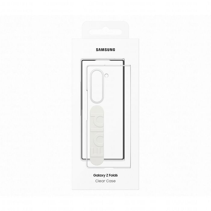 Samsung Funda Clear Grip para Z Fold6, Transparente con Agarre Ajustable y Diseño Delgado