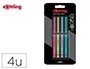 Rotring Fineliner Rotulador Punta Metálica 0.4 mm Pack 4 Colores Surtidos