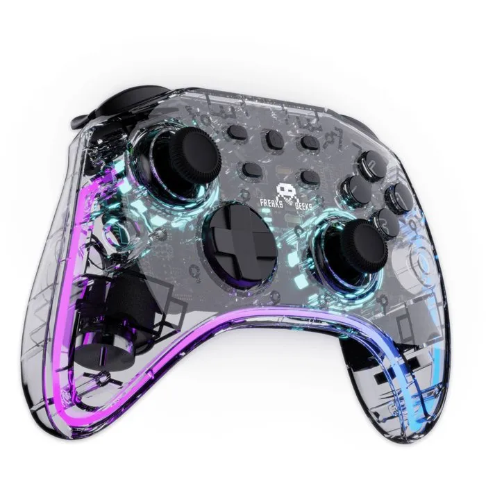 Freaks And Geeks Controlador Inalámbrico LED Transparente Polychroma para Nintendo Switch y PC Freaks And Geeks Controlador Inalámbrico LED Transparente Polychroma para Nintendo Switch y PC