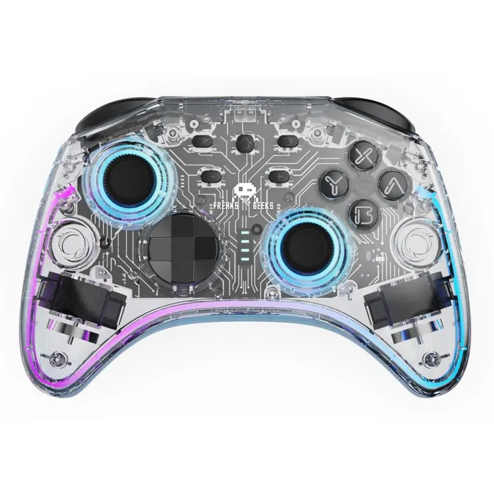 Freaks And Geeks Controlador Inalámbrico LED Transparente Polychroma para Nintendo Switch y PC Freaks And Geeks Controlador Inalámbrico LED Transparente Polychroma para Nintendo Switch y PC