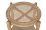 DKD Home Decor Mesita Auxiliar Paulownia y Ratán Natural