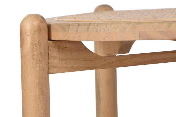 DKD Home Decor Mesita Auxiliar Paulownia y Ratán Natural DKD Home Decor Mesita Auxiliar Paulownia y Ratán Natural