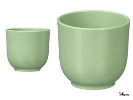 Ibergarden Maceta Vaso Redonda 14 cm de Arcilla en Color Menta Mate (Set de 6)