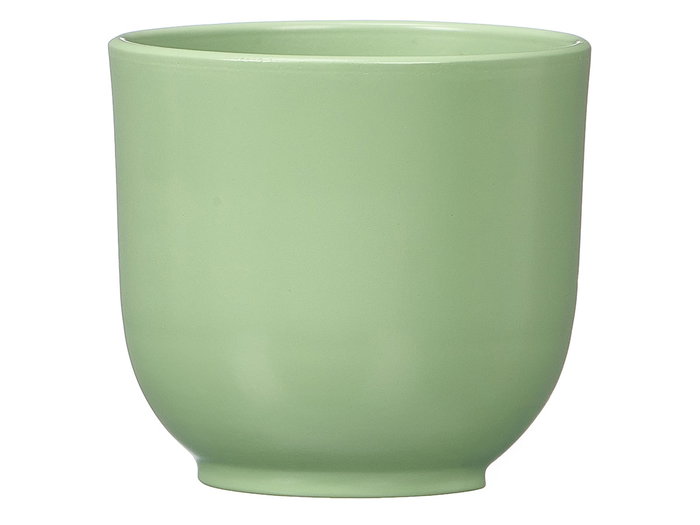 Ibergarden Maceta Vaso Redonda 14 cm de Arcilla en Color Menta Mate (Set de 6)