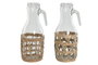 DKD Home Decor Jarra Cristal Fibra Natural 1,5L