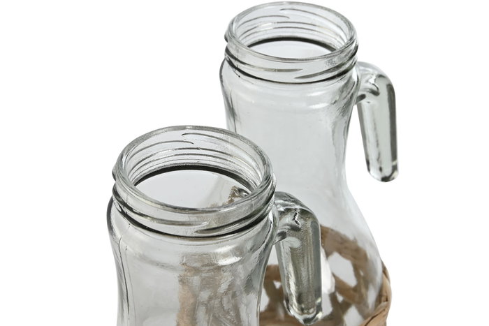 DKD Home Decor Jarra Cristal Fibra Natural 1,5L DKD Home Decor Jarra Cristal Fibra Natural 1,5L