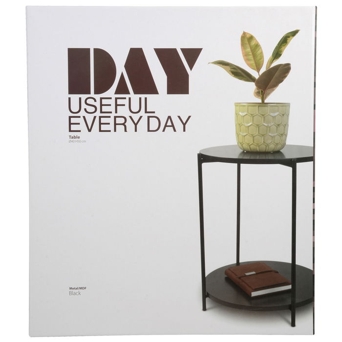 Day Mesa Auxiliar Negra Diámetro 40 cm Altura 50 cm Day Mesa Auxiliar Negra Diámetro 40 cm Altura 50 cm