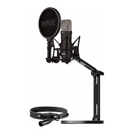 Rode Microphones NT1 Signature Micrófono Condensador de Estudio con Cable XLR y Brazo de Escritorio - Negro