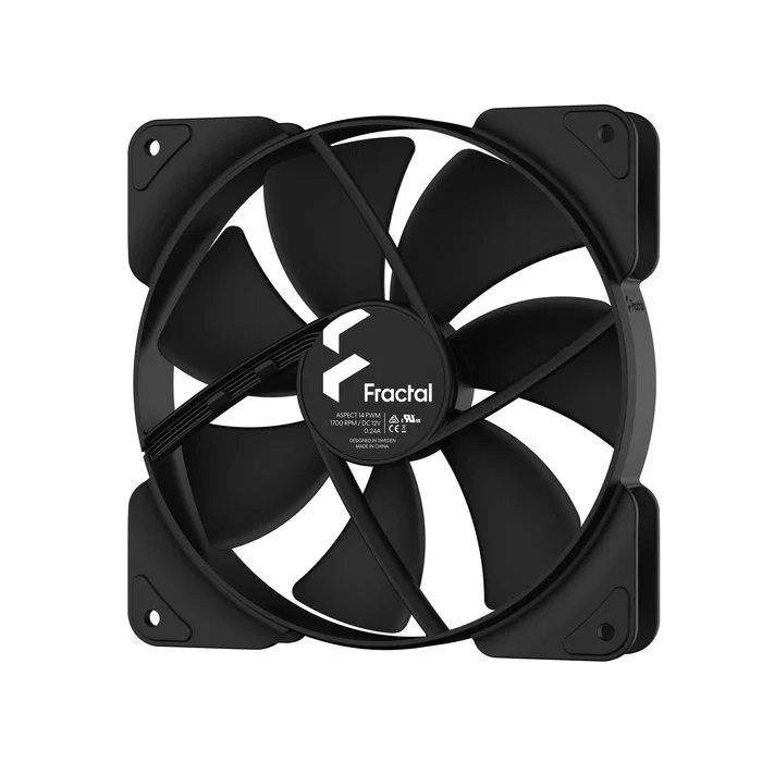 Fractal Design Aspect 14 PWM Ventilador para PC 140 mm Negro - 1700 RPM, 132.5 m³/h, Rodamiento Rifle, 4 Pines, FD-F-AS1-1403