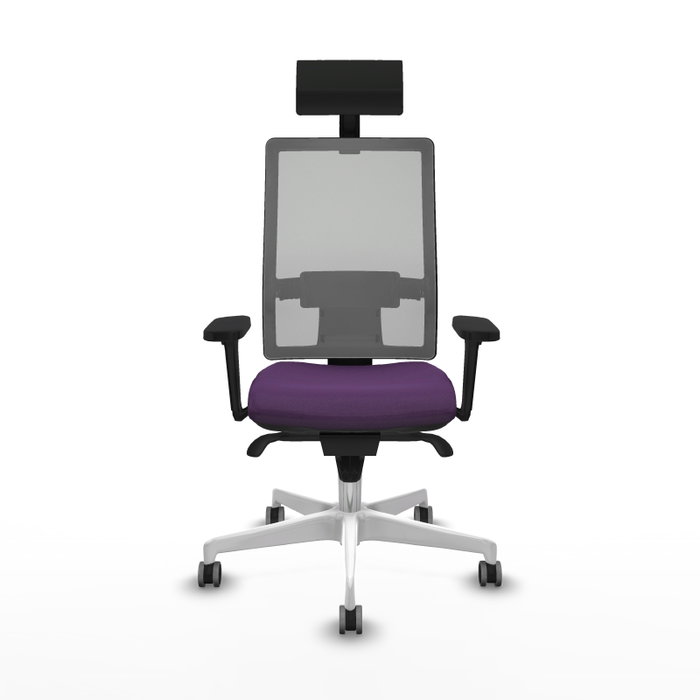PIQUERAS Y CRESPO Silla de oficina Horna con mecanismo Sincro, Morado y Gris