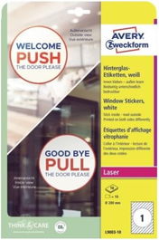 Avery L9003-10 Adhesivos de Papel para Ventanas 200 mm, 10 Hojas por Paquete