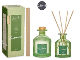 Acorde Mikado 250 ml con Varilla Loto Verde Vidrio Fragancia 8 x 8 x 12 cm (Set de 6)