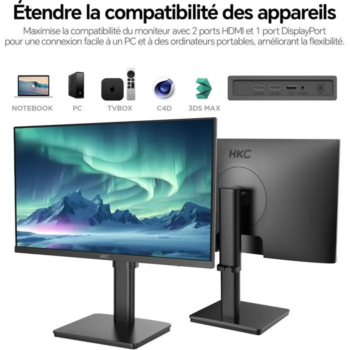 HKC Monitor 27" T2752U, 4K UHD (3840x2160) IPS, 60Hz, 5ms, HDMI, VGA, FreeSync